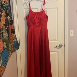 my michelle size 7 juniors red floor length dress never worn